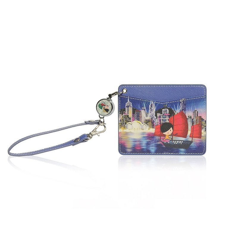 Little Lon x MONOCOZZI | Name Card Holder with Retractable Strap - Night View - ID & Badge Holders - Other Materials Multicolor
