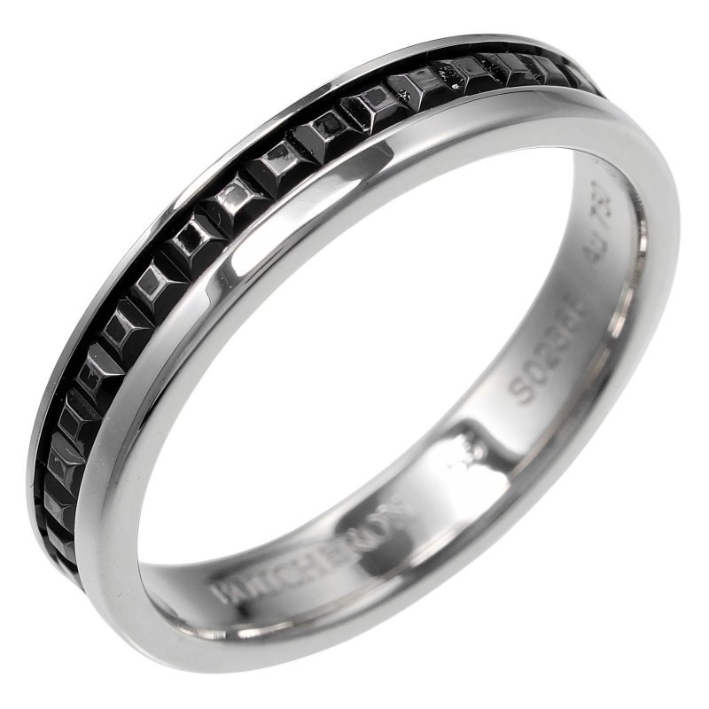 【日本直送】ブシュロン リング キャトル ハーフ ブラック 14.5号 指輪 K18WG ホワイトゴールド 約4.5g Boucheron【中古】Aランク - 戒指 - 貴金屬 銀色