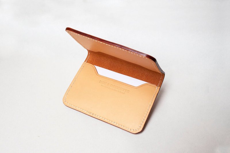 Handmade course minimalist business card holder | card storage | leather | genuine leather | gift - Leather Goods - Genuine Leather 