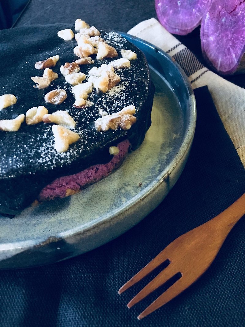 紫豔冬季紫心地瓜乳酪蛋糕(6吋/自享組/不附餐盤/蠟燭) - 燕麥/麥片/穀物 - 紙 紫色