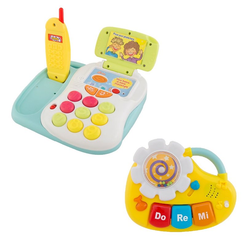 Goody Bag-趣味錄音電話+寶寶小樂器(鋼琴) 超值福袋組合 - 寶寶/兒童玩具/玩偶 - 塑膠 黃色