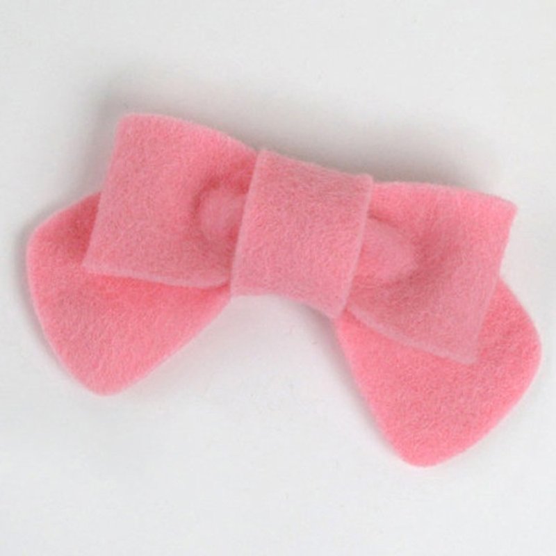 UK may-crimson │ pure handmade wool felt hairpin pink orange bow MCBWCRPK0 - Bibs - Wool Pink
