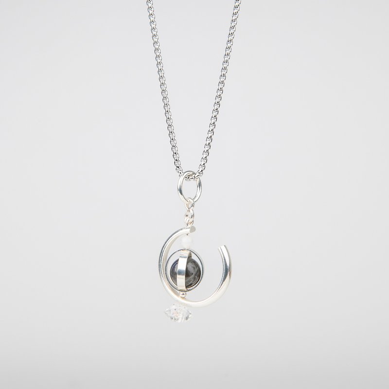 LUNAR  Artemis labradorite silver necklace - สร้อยคอ - เงินแท้ 