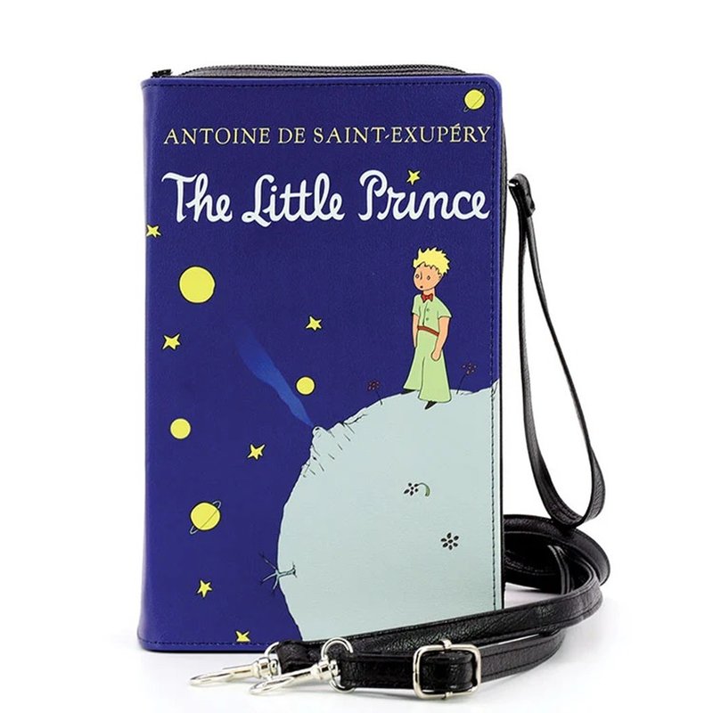 手繪風書本造型小王子方形斜背包 The Little Prince - 側背包/斜背包 - 人造皮革 藍色