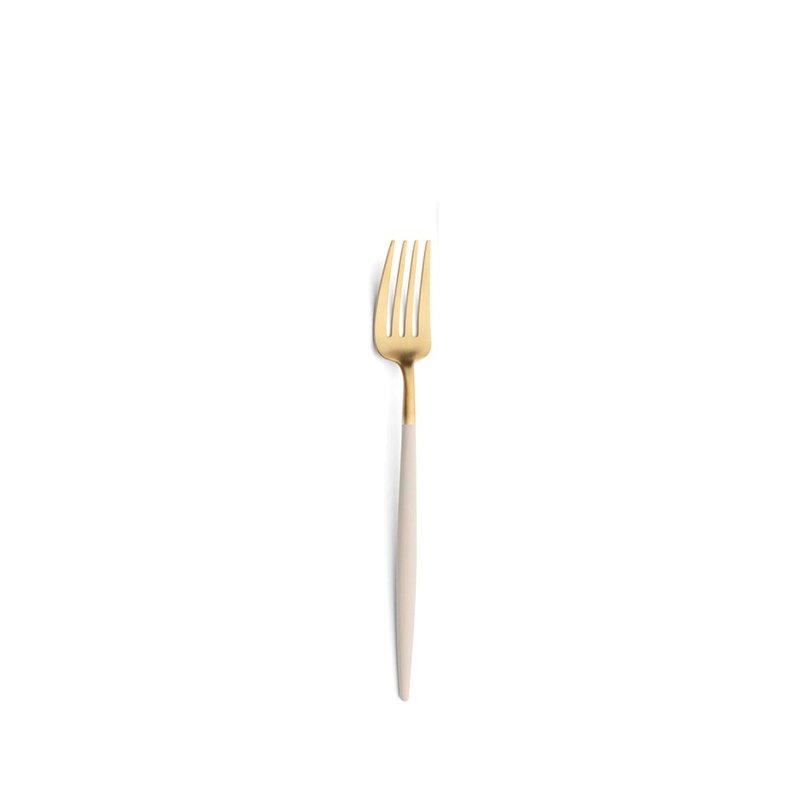 Portuguese Cutipol GOA Milk Tea Gold 18.5CM Dessert Fork - ช้อนส้อม - สแตนเลส สีกากี