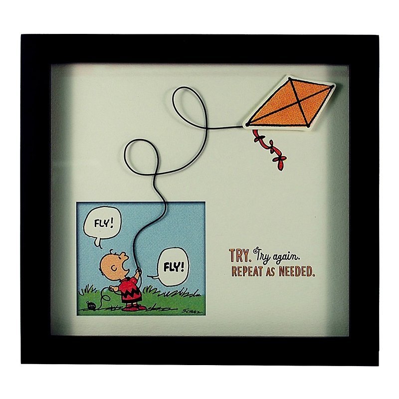 Snoopy Comic Ornaments-Never Give Up [Hallmark-Peanuts Snoopy Comic Ornaments] - Items for Display - Wood Black