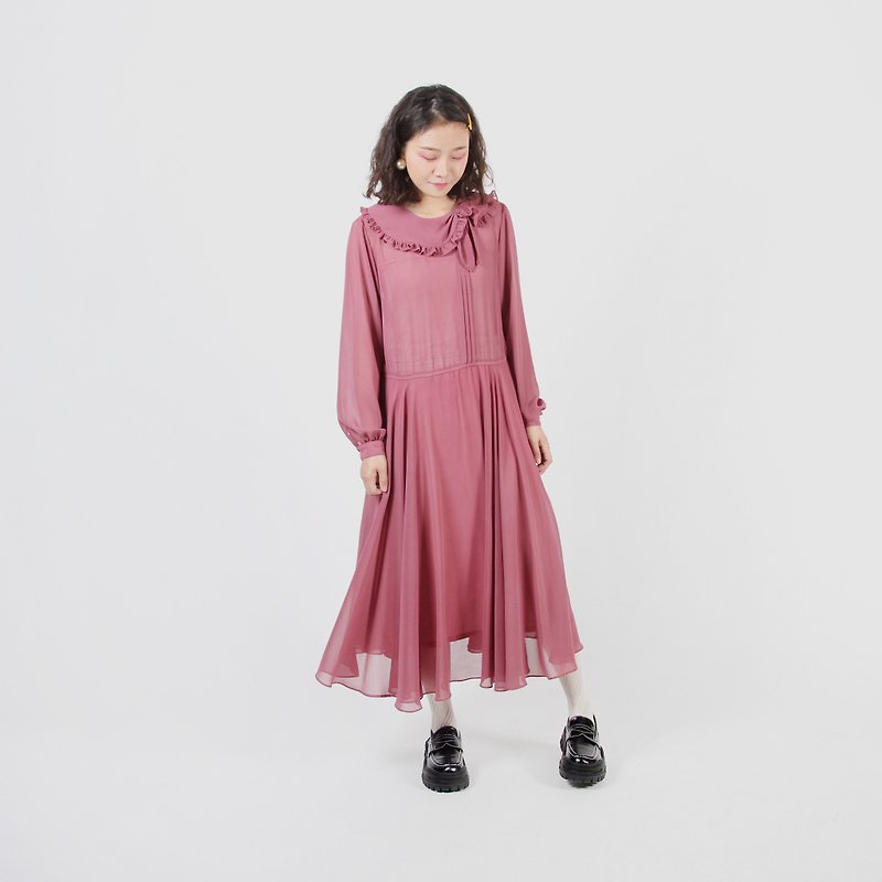 [Egg plant ancient] light round dance retro round skirt vintage dress - One Piece Dresses - Polyester 
