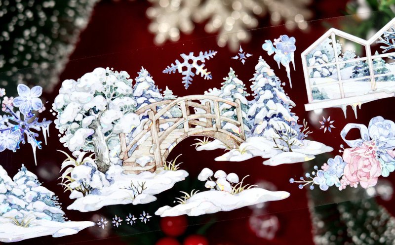 雪野閱冬 PET 紙膠帶 貝殼光 10米卷 - 紙膠帶/和紙/PET - 其他材質 多色