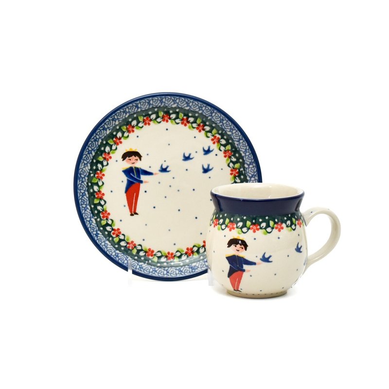 Polish handmade pottery afternoon tea set of 2 - จานและถาด - ดินเผา 