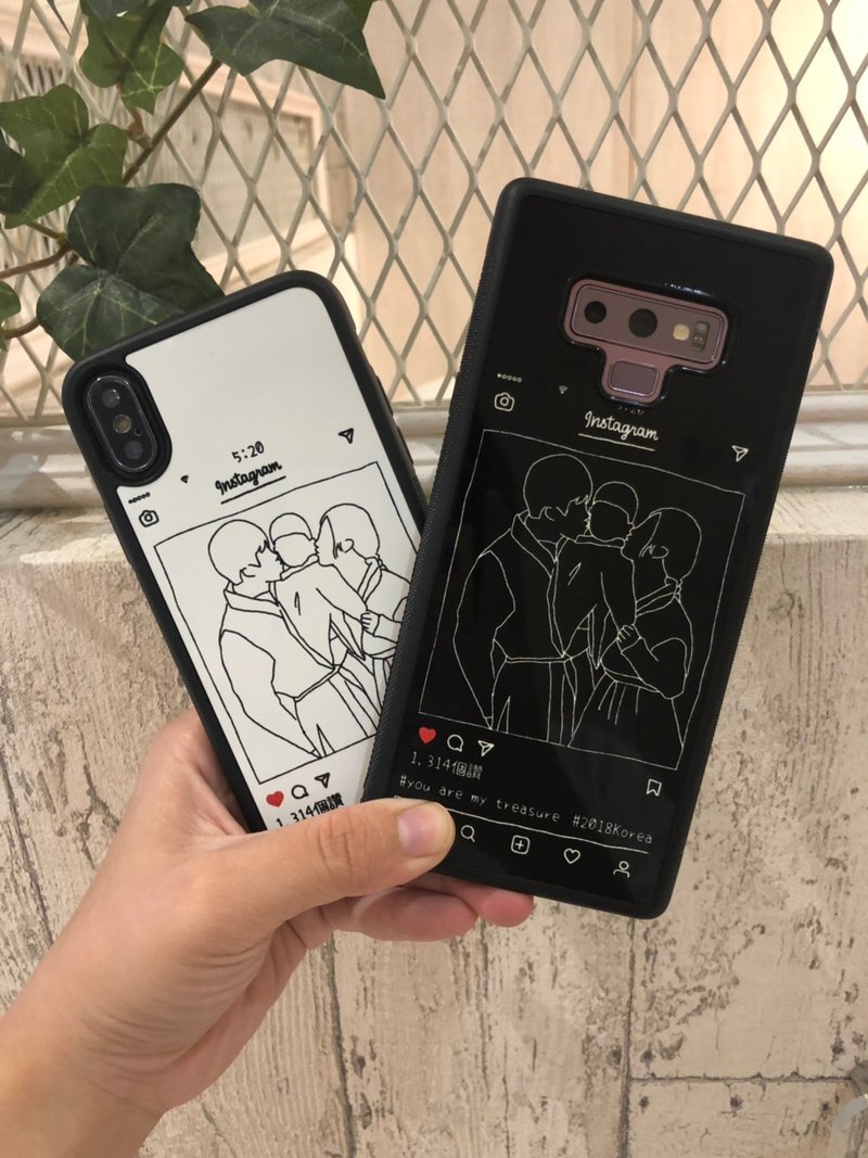 Dear, thank you for having you in [IG Lines] Like Yanhui hand-painted gift customized mobile phone case - Phone Cases - Other Materials Purple