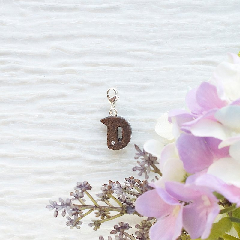 Letter wooden charm - D - Charms - Wood Brown