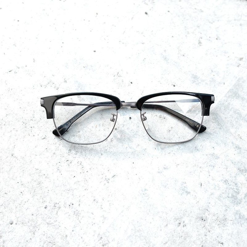 【目目商行】韓國眉框 眼鏡 鏡框 復古商務 - 眼鏡/眼鏡框 - 其他材質 黑色