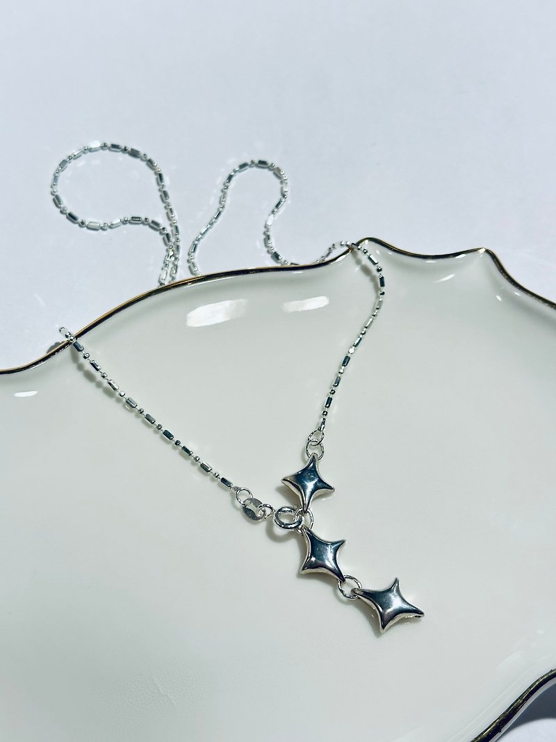 star necklace - สร้อยคอ - เงิน สีเงิน