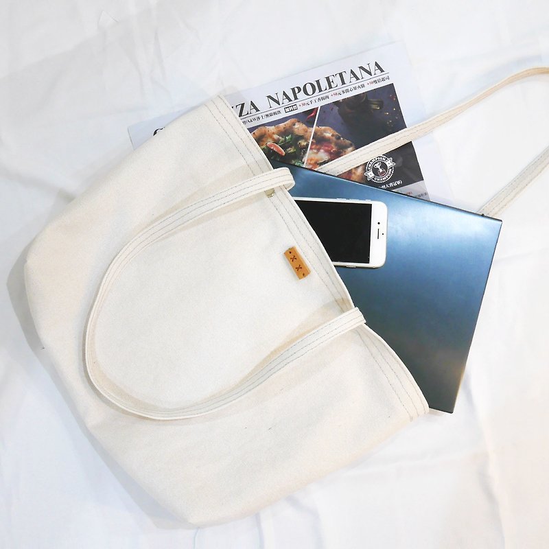 Classic Japanese staff canvas tote bag-this cloth bag - Handbags & Totes - Cotton & Hemp White