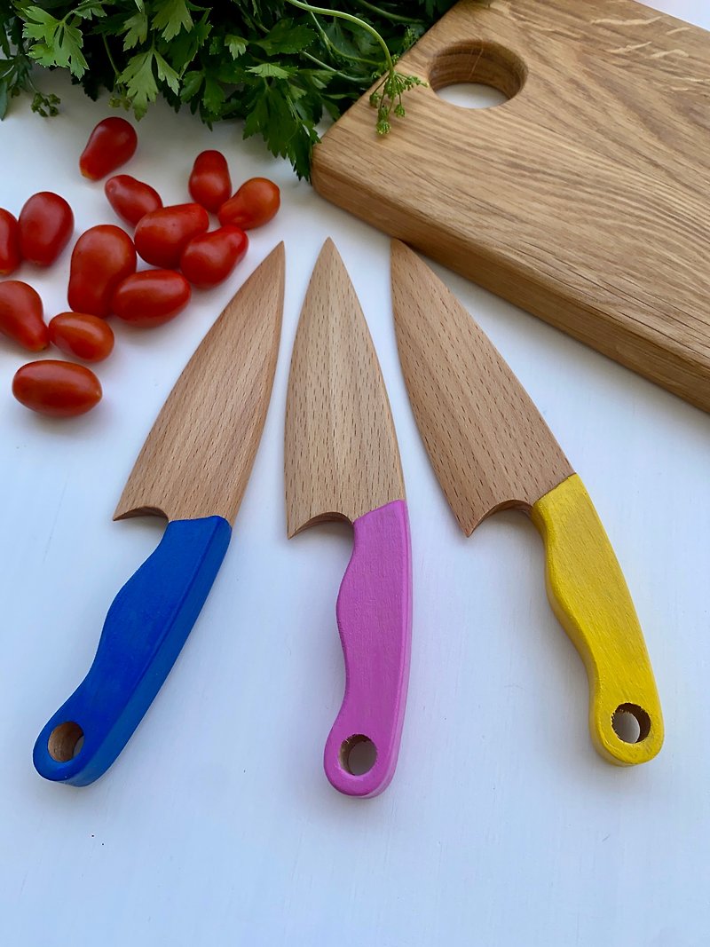 Safe Wooden Knife for Kids, Children's Montessori Knife, Toddler Butter Knife - 嬰幼兒玩具/毛公仔 - 木頭 