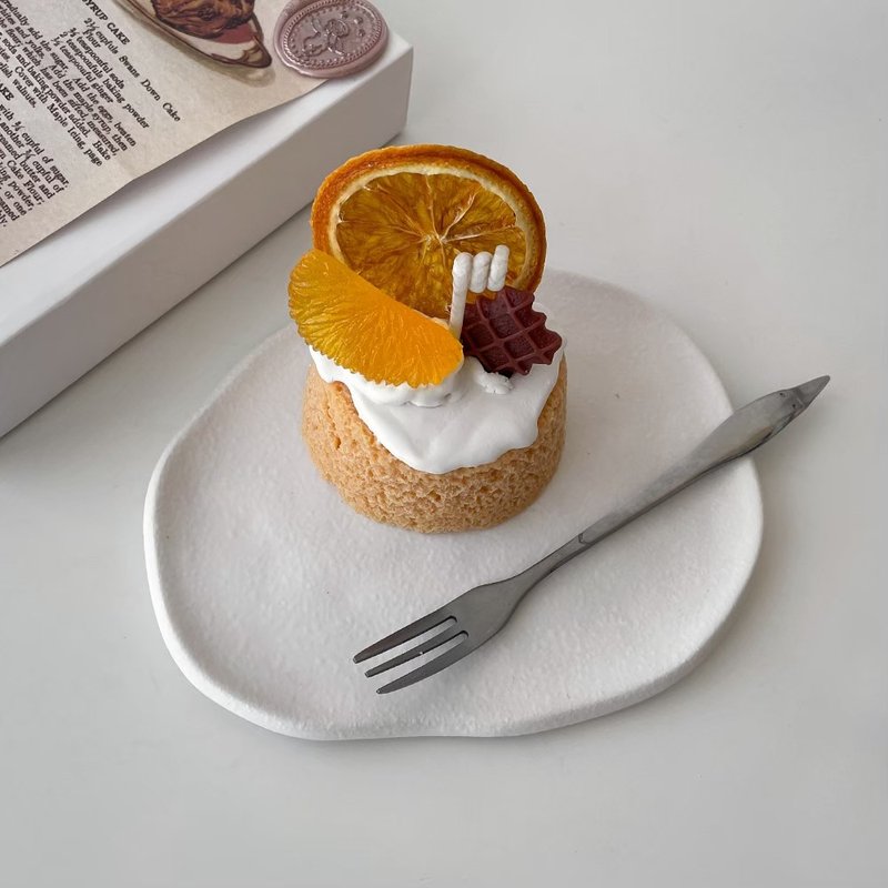 Honey Pickled Orange Cream Honey Cake Dessert Candle - เทียน/เชิงเทียน - ขี้ผึ้ง สีส้ม