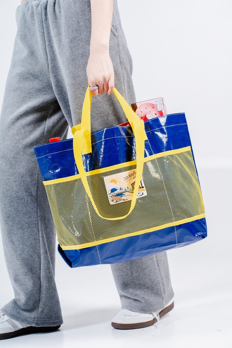 Walking Stitch : Kew-Lew Tote Bag - 手提包/手提袋 - 防水材質 藍色