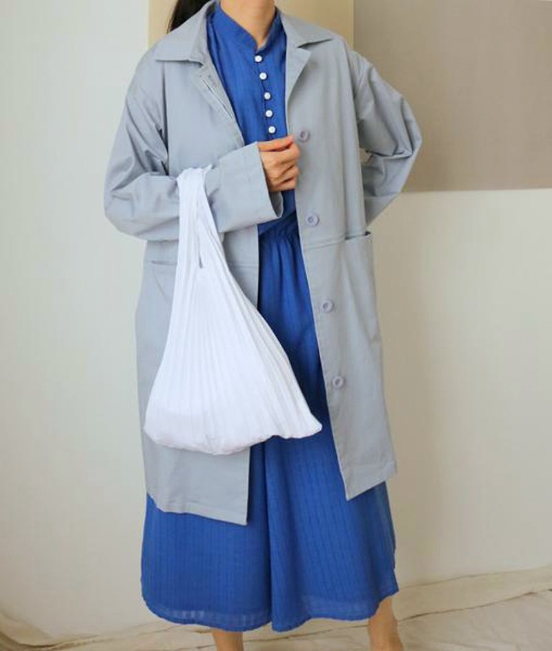 Powder Trench Coat powder blue gray season thin cotton windbreaker multicolor - Women's Casual & Functional Jackets - Cotton & Hemp Blue