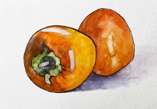 油絵　『柿』 楽天市場】柿（油彩画｜絵画）：アート・美術品・骨董品・民芸品