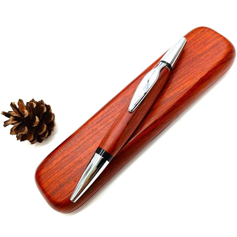 Log wooden pen rosewood ergonomic triangle ball pen Parker type refill Tiger Crane - ปากกา - ไม้ 