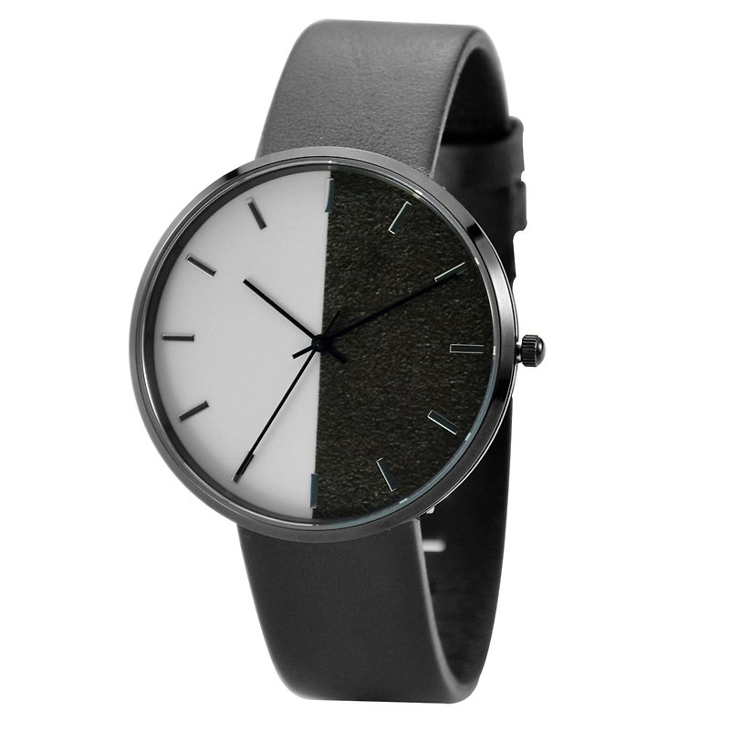 シンプルな時計（陰と陽）、世界中に送料無料 - 腕時計 ユニセックス - ステンレススチール グレー