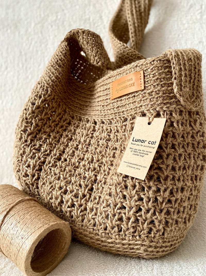 PDF PATTERN Crochet Jute Bag, California Jute Bag Pattern - 手工藝教學/工具書 - 其他材質 