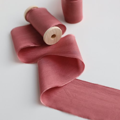 Deep Red Silk Ribbon / Hand Dyed Silk ribbon on Wood Spool - Shop  KrasnovaSilk Gift Wrapping & Boxes - Pinkoi