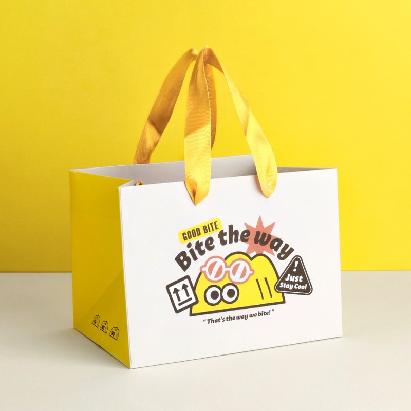 Bite the way hand paper bag - กล่องของขวัญ - กระดาษ สีเหลือง