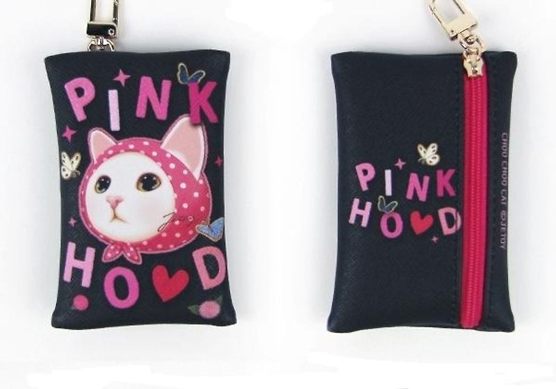 JETOY, sweet cat convenient Purse Keychain _Pink hood (J1605808) - Keychains - Other Materials Pink