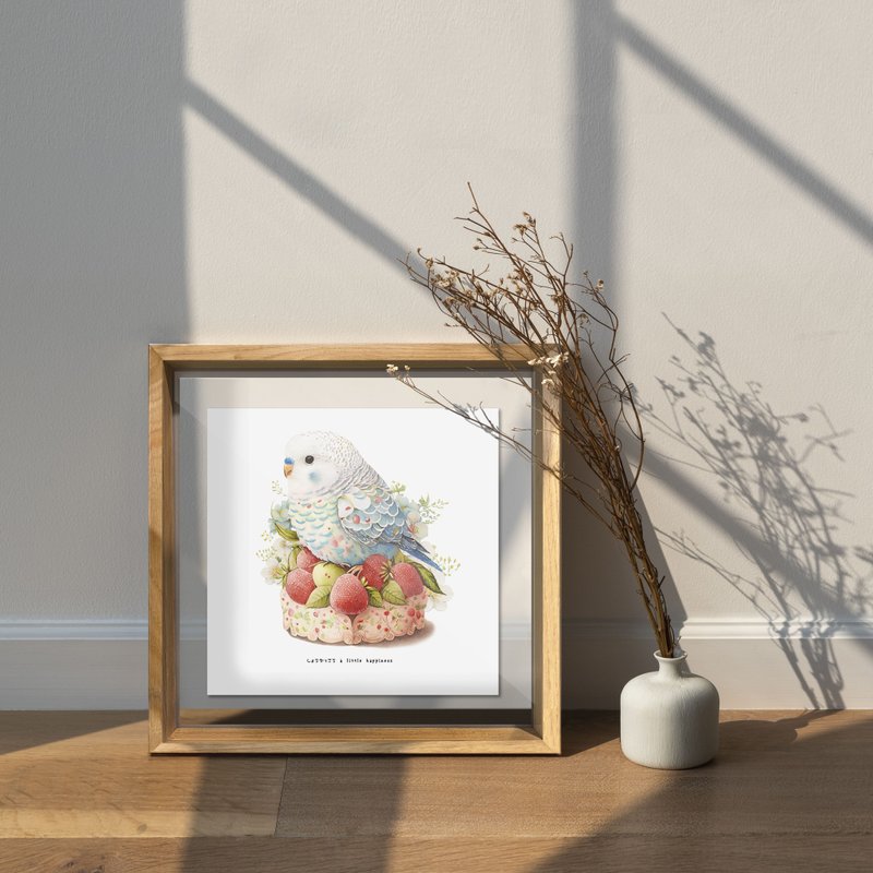 藍虎皮草莓塔/相框畫/透明相框/裝飾/擺飾/送禮/紀念 - 相框/畫框 - 紙 藍色