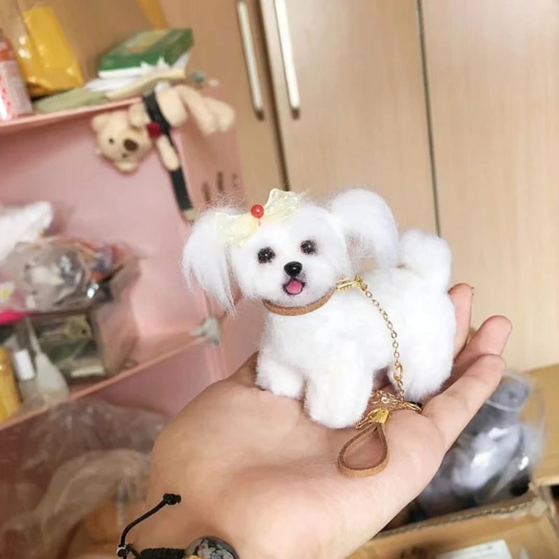 客製化逼真犬羊毛氈寵物娃娃定製手工複刻狗狗猫咪毛小孩公仔 - 貓/狗玩具 - 羊毛 多色