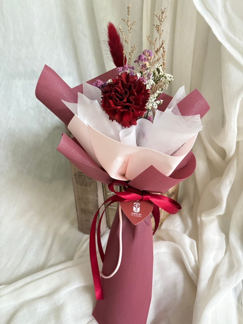可急單 2025母親節花禮  單支索拉康乃馨花束 乾燥花 擴香花 - 乾燥花/永生花 - 植物．花 紅色