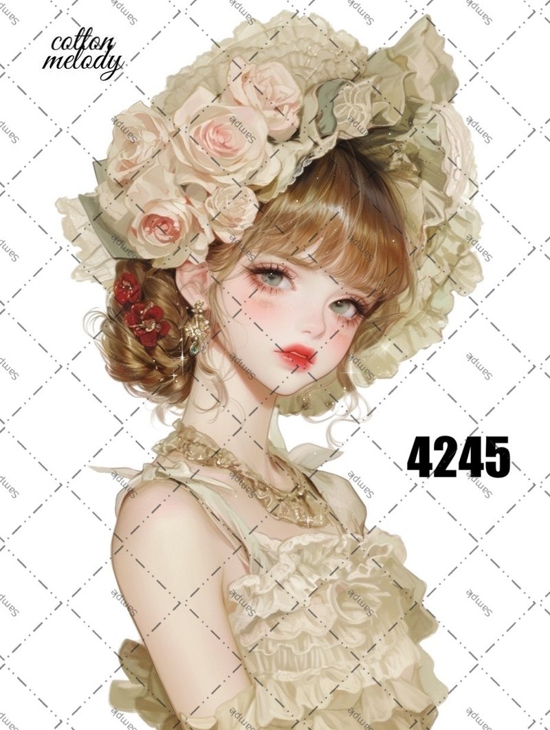 original sticker no.4245 人物ステッカー オリジナルステッカー オリジナル人物ステッカー 装飾ステッカー cotton melody - 貼紙 - 紙 