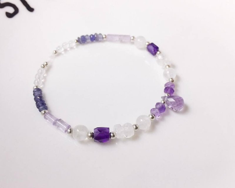 ::Welfare Society:: MH sterling silver natural stone sketch series _ Xiaofuxing 1 - Bracelets - Crystal Purple