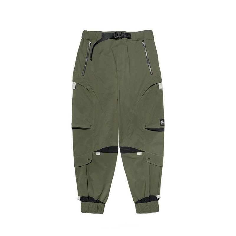 蟲形剪接束口褲-橄欖綠 - 中性長褲/短褲 - 尼龍 