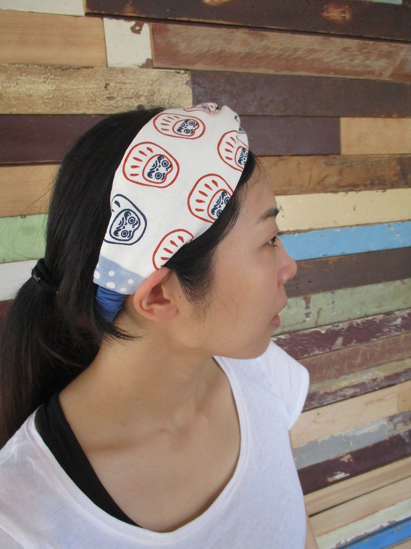 Cross Hair Band (Smooth Hand) - Two Color Tumbler - Blue - Hair Accessories - Cotton & Hemp Multicolor