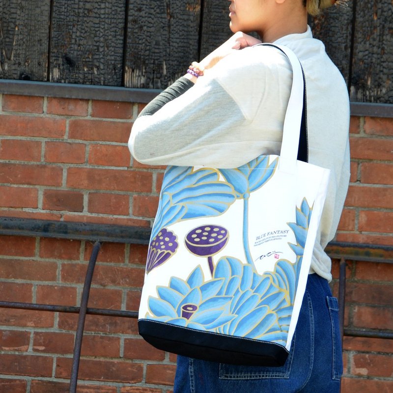 Collection Tote 3 - Ao no Illusion - Handbags & Totes - Cotton & Hemp Blue