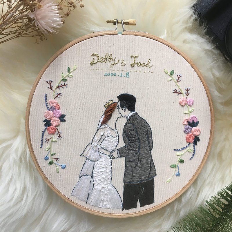 Wedding embroidery painting-7 inches - Customized Portraits - Thread 