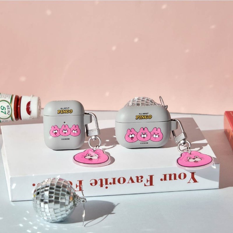 ZIZONE Pingo大頭表情包強悍防摔AirPods保護套(附吊飾) - AirPods/耳機保護套 - 塑膠 多色