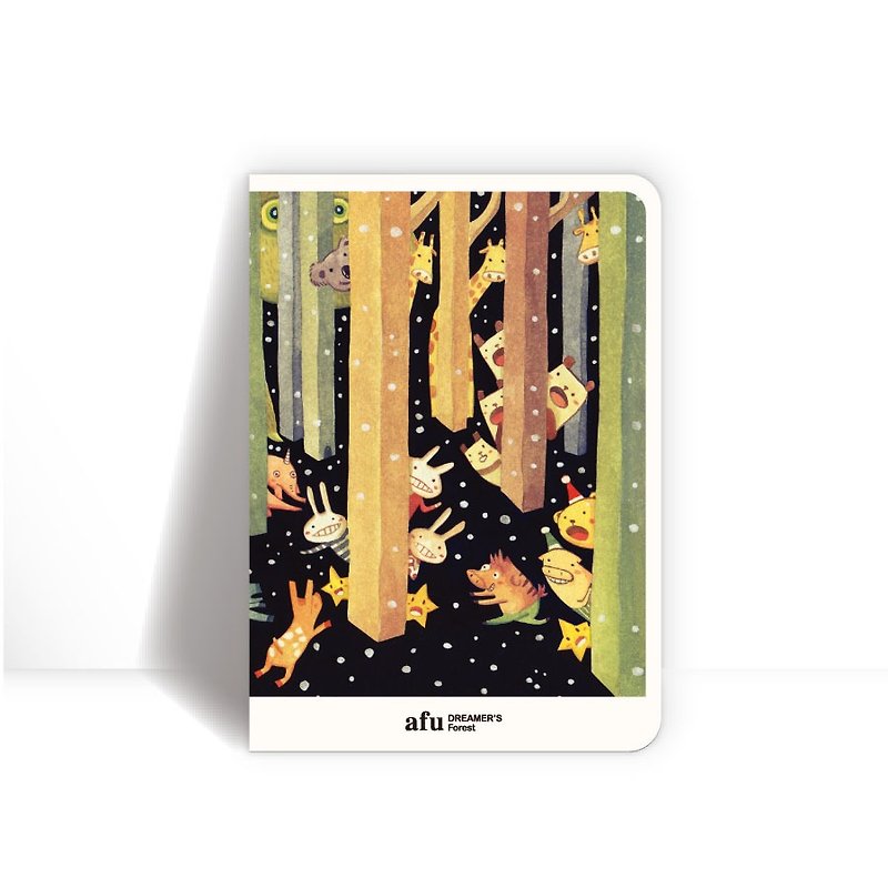 afuNotebook-格子縞/夢の探求者の森 - ノート・手帳 - 紙 ブラック