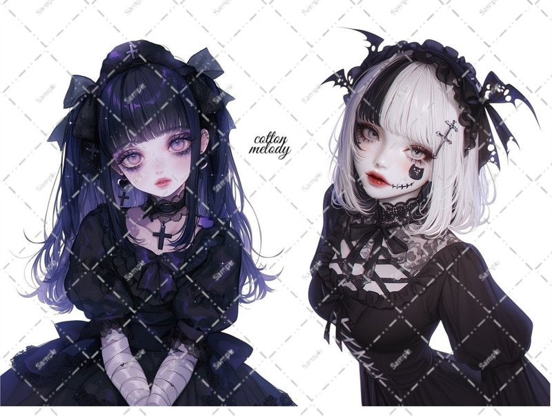 original sticker no.7113 人物ステッカー オリジナルステッカー 人物ステッカー 女の子ステッカー オリジナル人物ステッカー - 貼紙 - 紙 