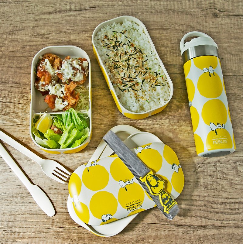 Vovarova x Snoopy Double Tier Bamboo Lunch Box - Lunch Boxes - Eco-Friendly Materials 