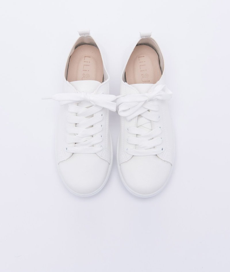 Zero code - [real self] wild strap leather insoles casual shoes _ pure white (recommended big half) (23) - รองเท้าลำลองผู้หญิง - หนังเทียม ขาว