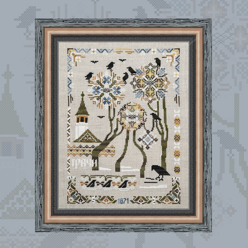 Rooks cross stitch kit embroidery by Owlforest - Knitting, Embroidery, Felted Wool & Sewing - Thread 