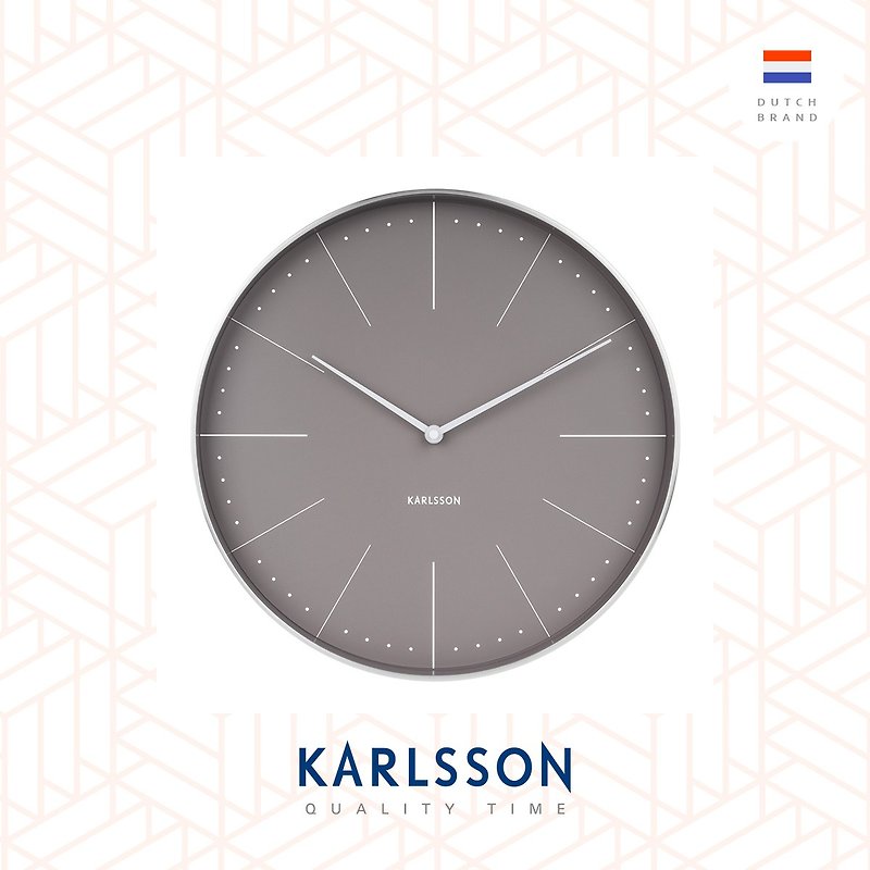 カールソン37.5cm壁掛け時計ノーマンステーションウォームグレー - 時計 - 金属 グレー