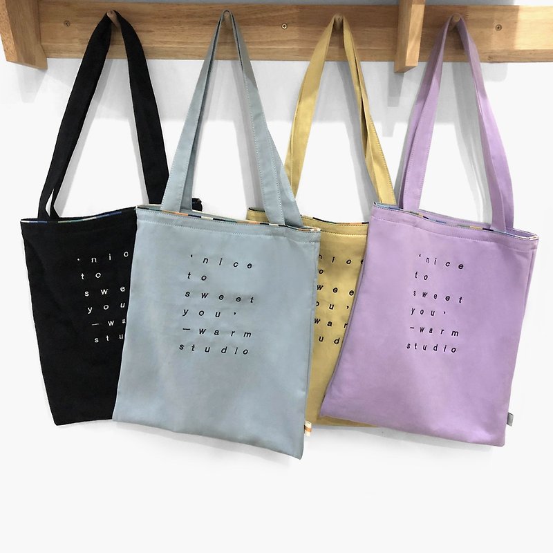 Girl Heart Customized Four-color Canvas Bag Original Design Shoulder Bag Eco Bag Shopping Bag Tote Bag - Messenger Bags & Sling Bags - Cotton & Hemp Purple