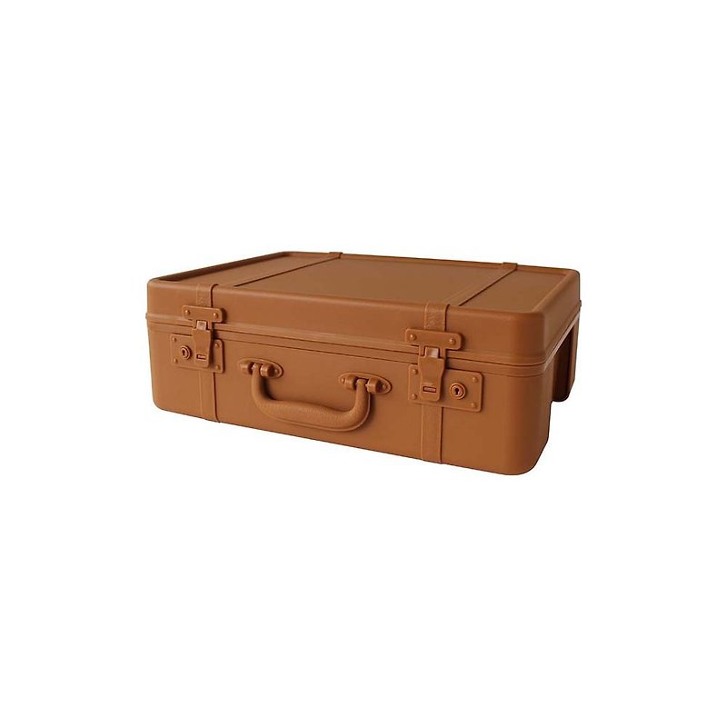 【八幡化成】TRUNKSTORY 復古造型 行李收納箱 S  焦糖棕 - 收納箱/收納用品 - 塑膠 橘色