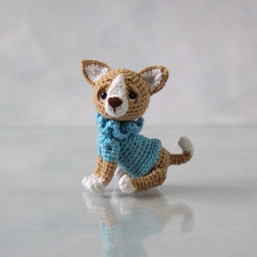 Miniature crocheted puppy Chihuahua. Dollhouse miniature. - Shop  Microtoysby Kids' Toys - Pinkoi