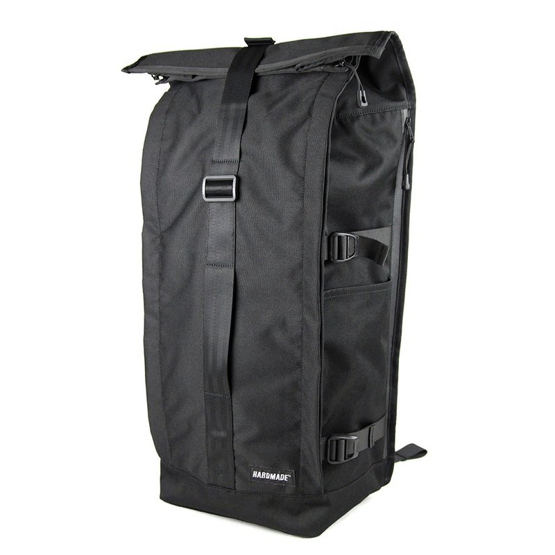 Simple waterproof large-capacity leisure commuter travel roll cover anti-theft backpack DuPont - Backpacks - Other Materials Black