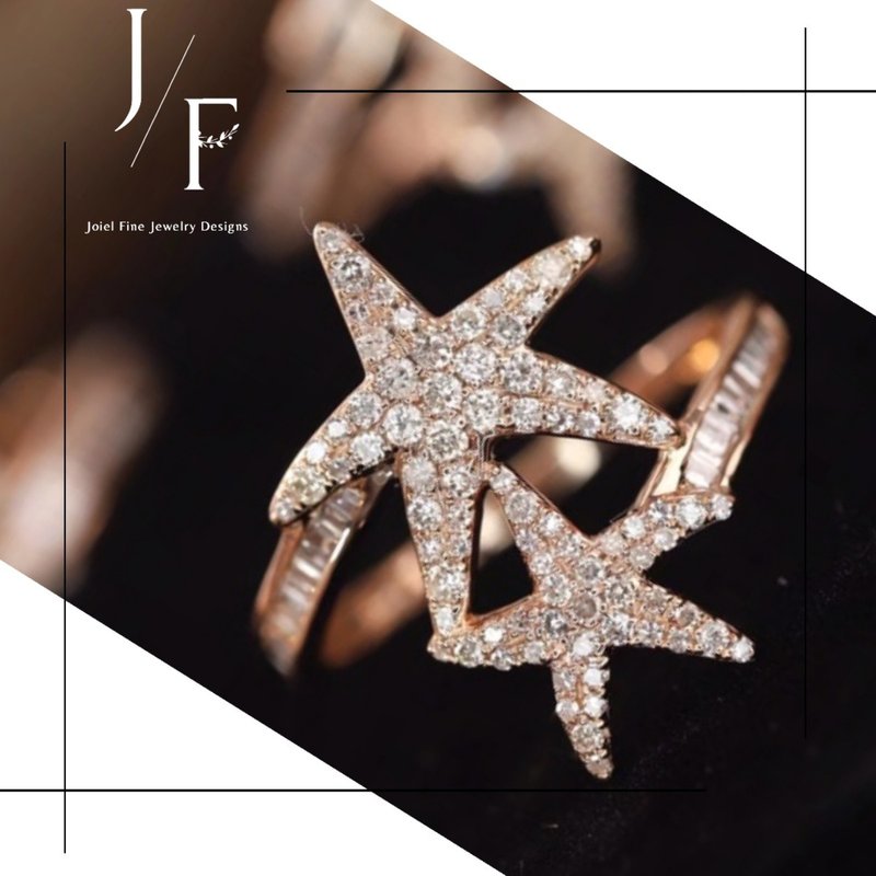 18K Gold Diamond Ring Star - General Rings - Diamond 